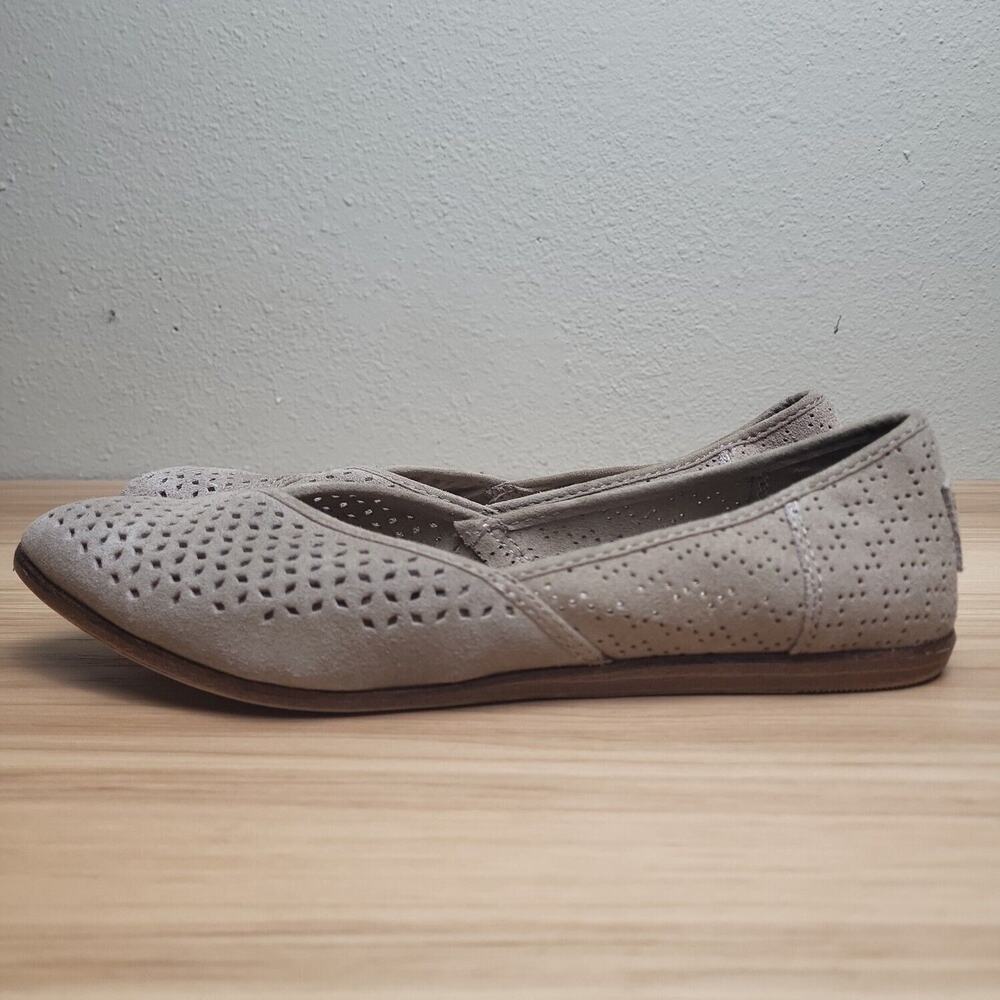 Toms Womens Beige Leather Comfort Flat Pointed‎ Toe Slip On Ballet Flats Size 7
